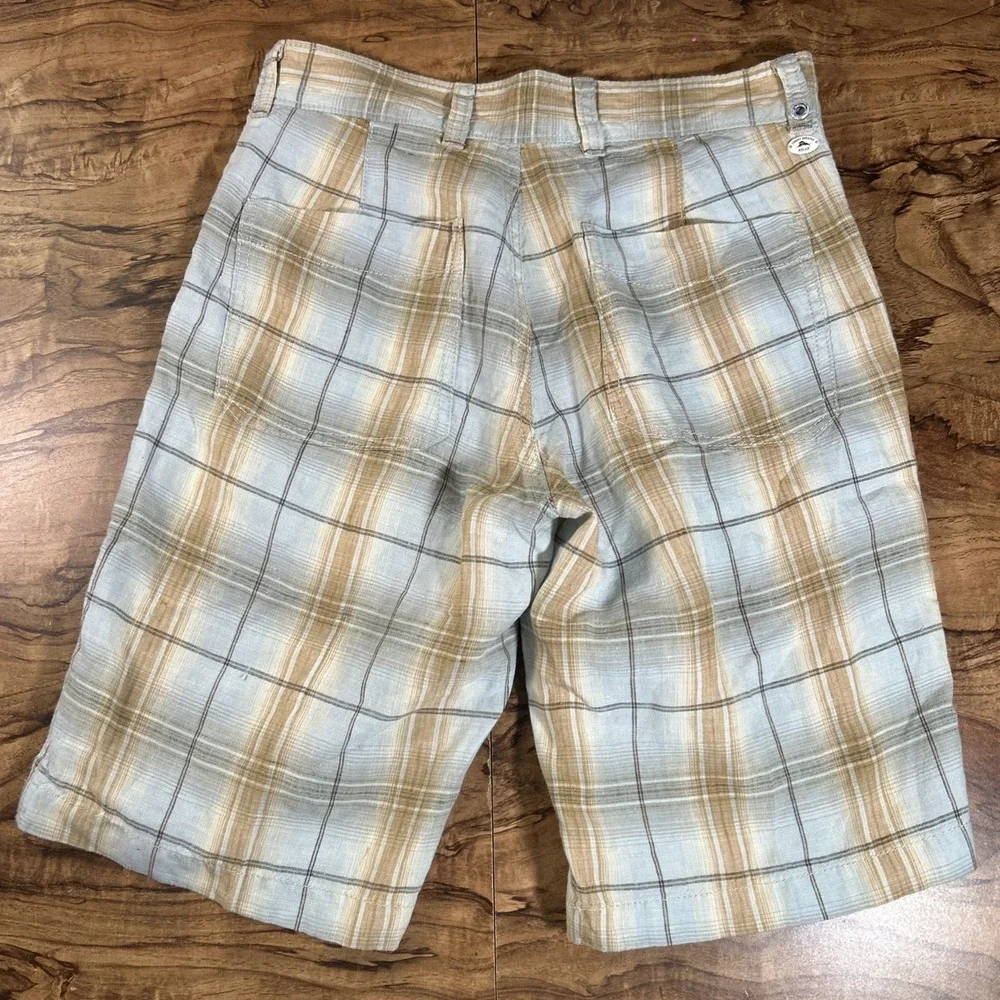 Tommy Bahama Relax Shorts Men's 28 Plaid 100% Linen Breathable Summer Resort